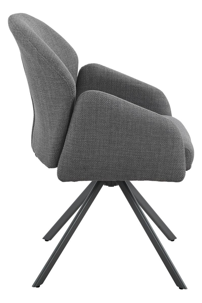 Drehstuhl Holly grau Microfaser Webstoff B/H/T: ca. 57x84x61 cm