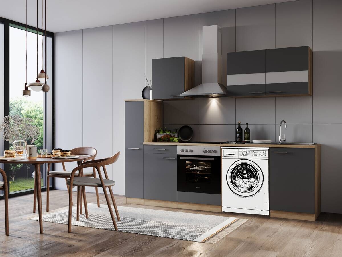 Respekta Küchenblock Merle grau B/H/T: ca. 250x200x60 cm