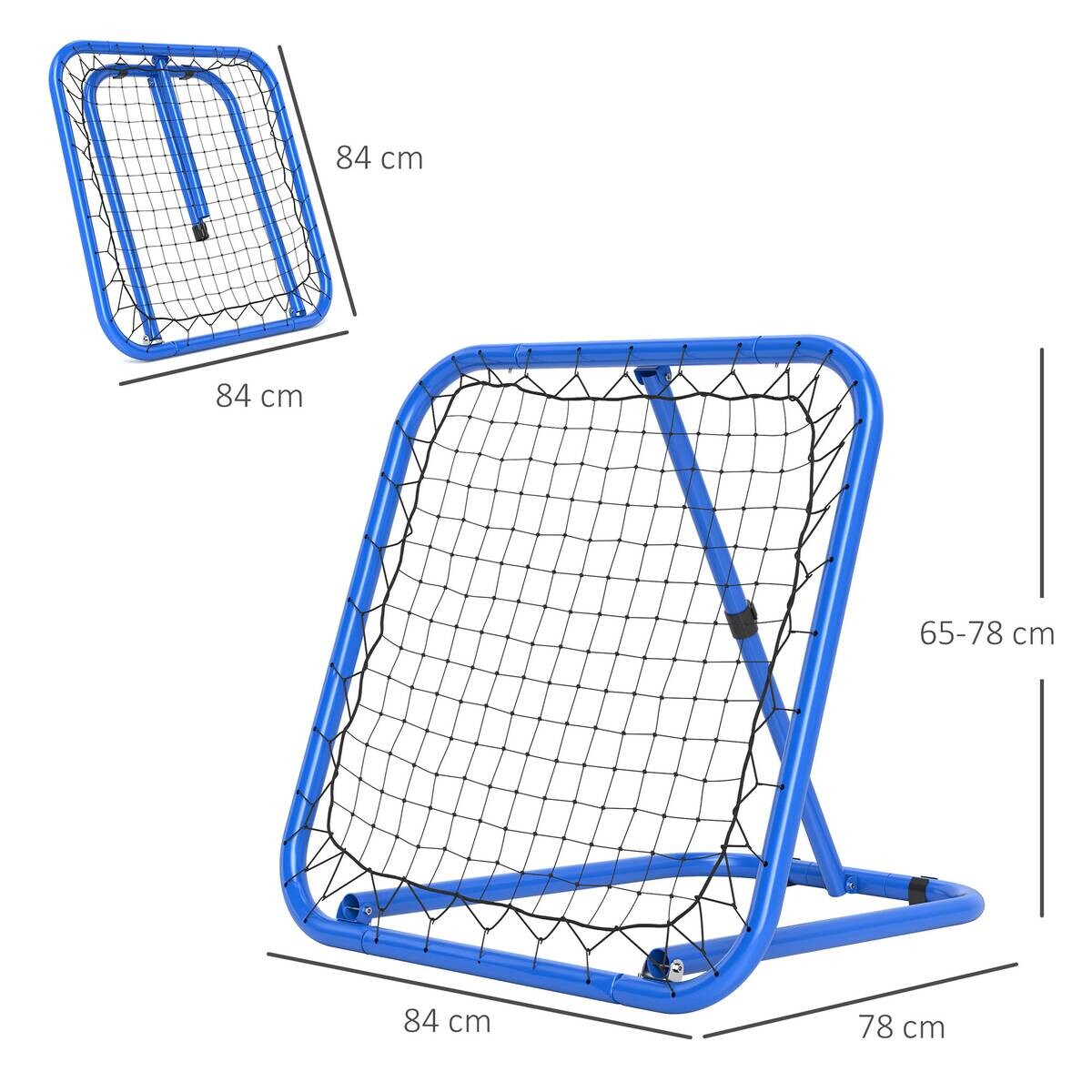 HOMCOM Fußball Rebounder blau Metall B/H/L: ca. 84x75x78 cm