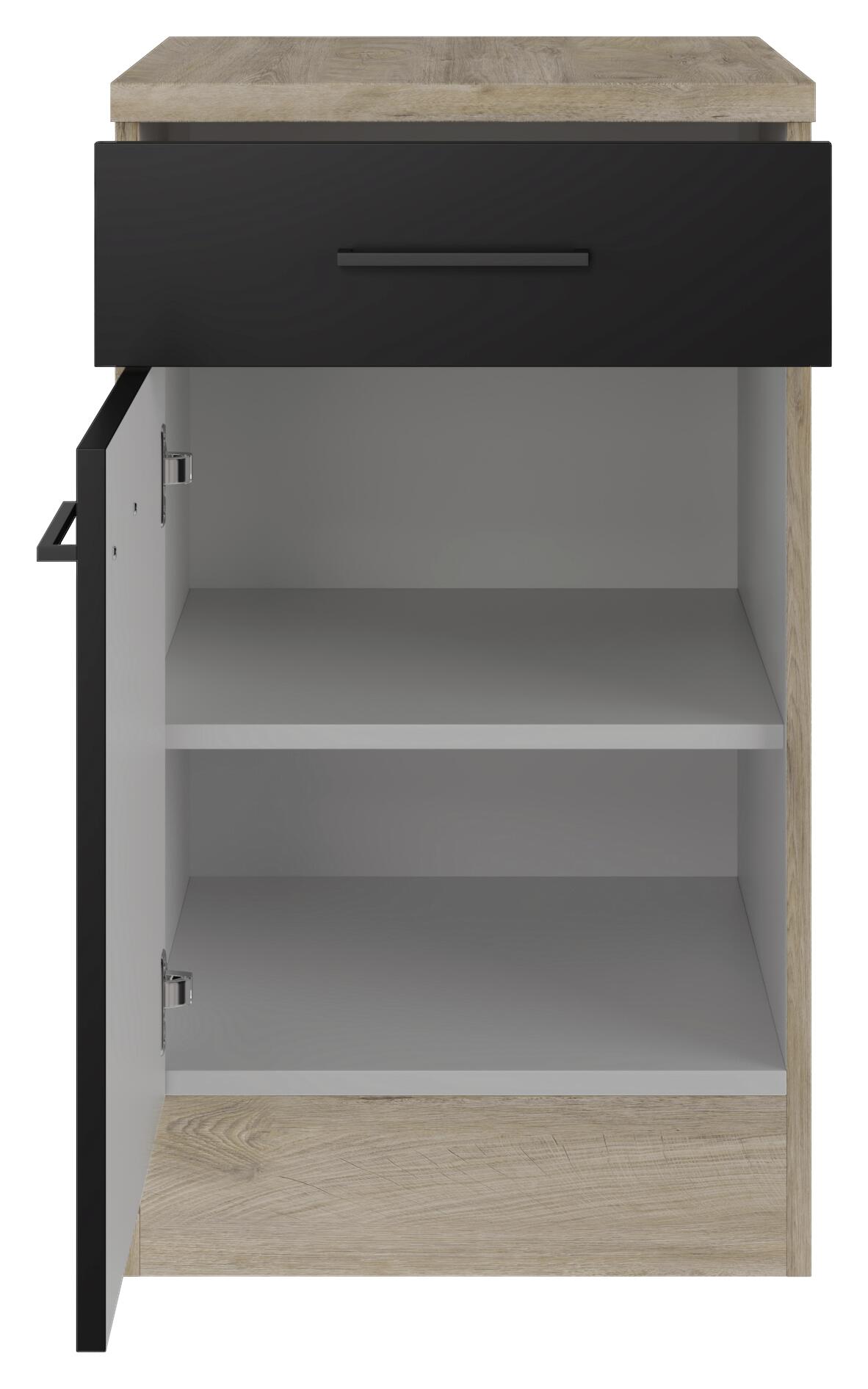 Unterschrank Capri schwarz matt B/H/T: ca. 50x85x60 cm