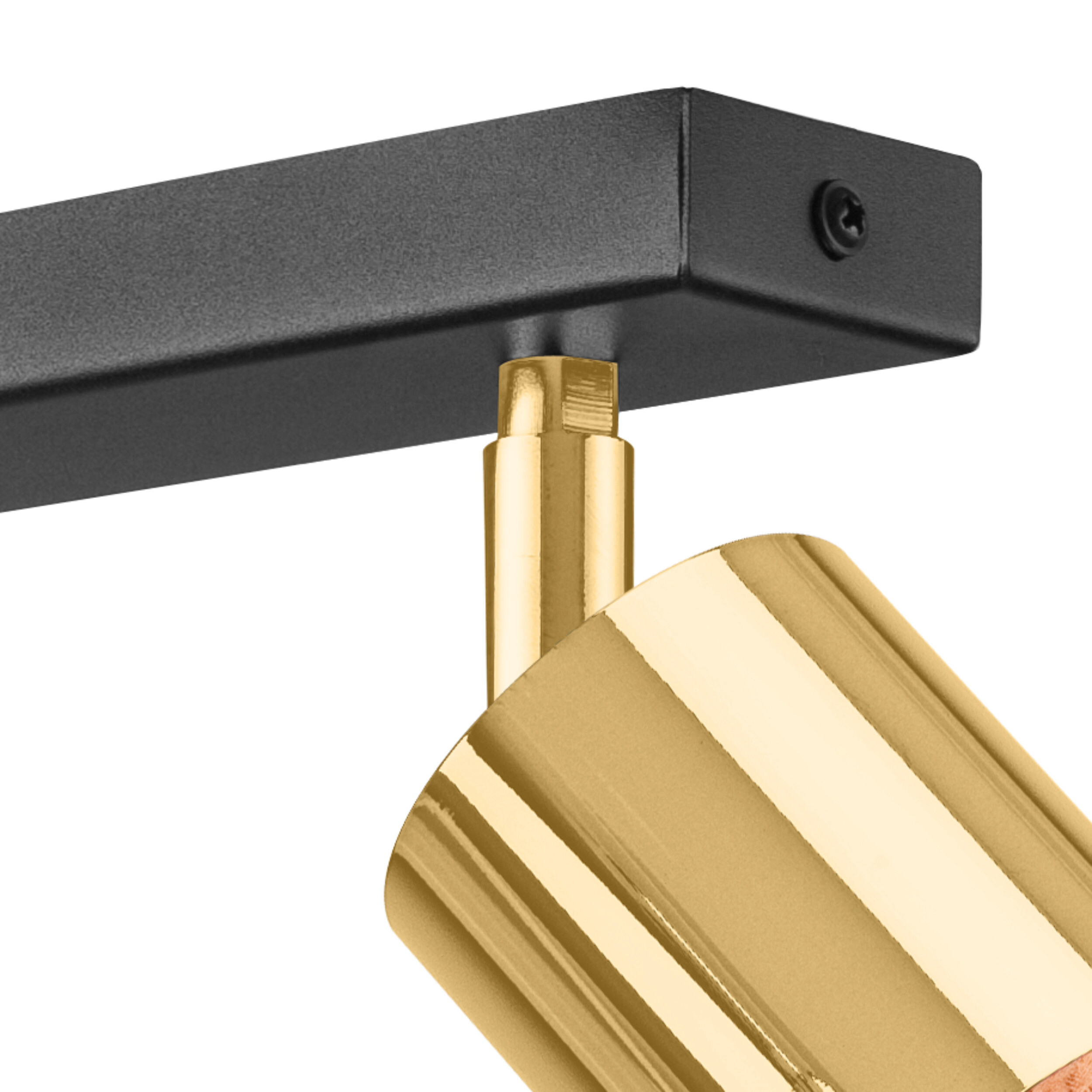 Lamkur Deckenleuchte gold Stahl Glas B/H/L: ca. 8x19x45 cm 3 Brennstellen