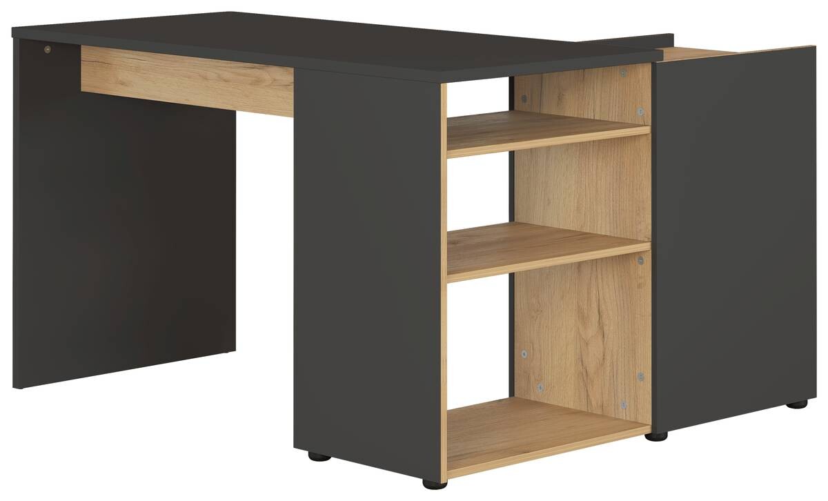 Schreibtisch Graphit Eiche Navarra Nachbildung B/H/T: ca. 129x76x107 cm
