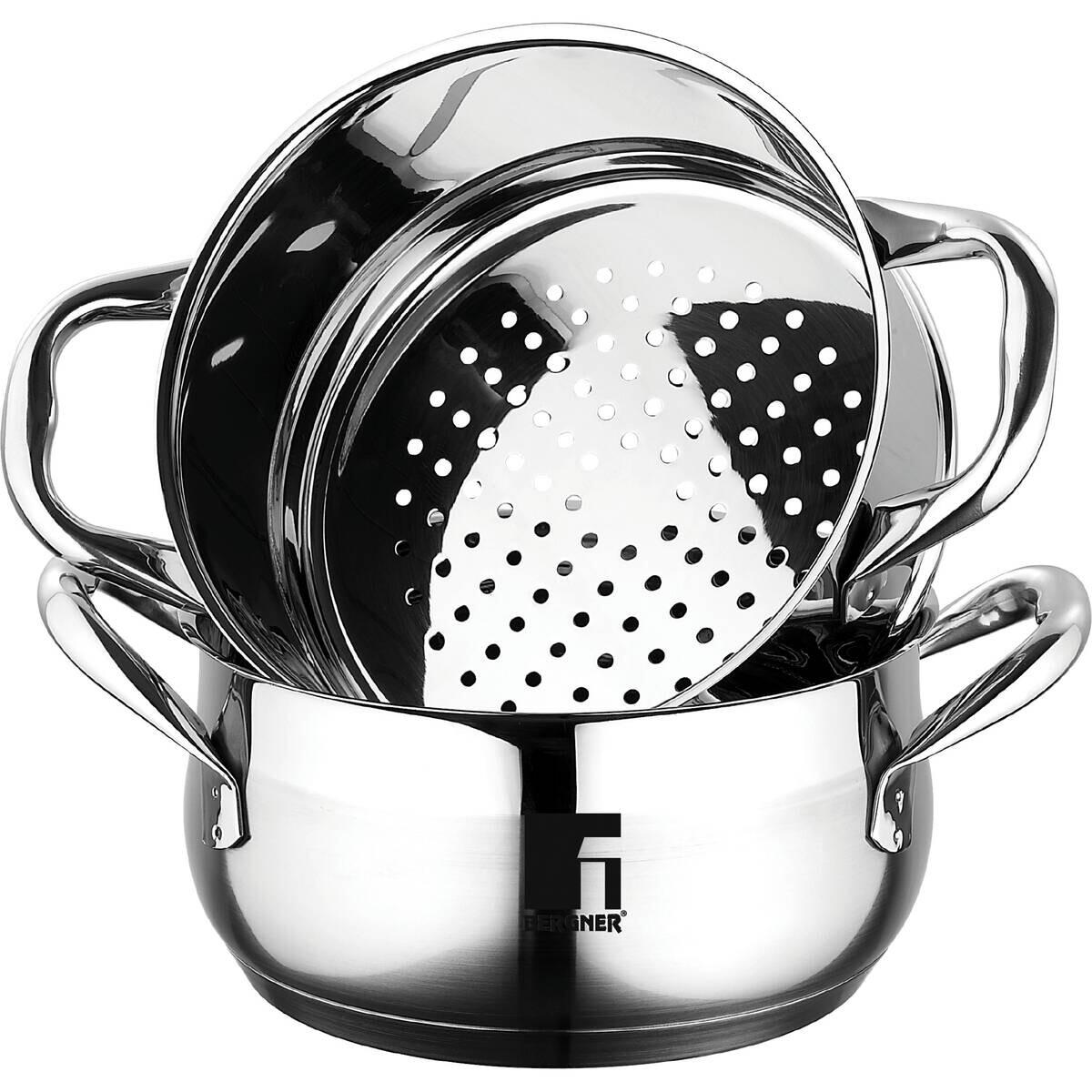 BERGNER Topfset Gourmet silber Edelstahl 3 tlg.