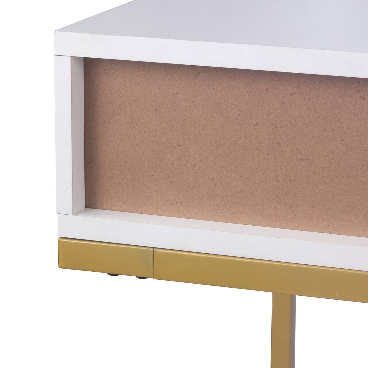 Schreibtisch Jana weiß gold Optik B/H/T: ca. 112x76x52 cm