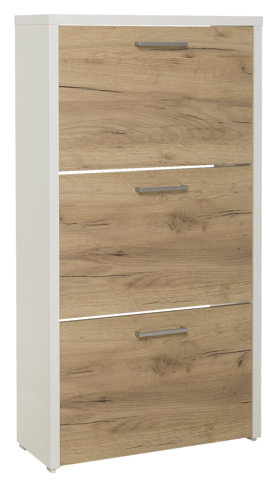 Schuhkipper Fulda weiß honig Eiche Nachbildung B/H/T: ca. 61x115x25 cm Schuhkipper Fulda weiß honig Eiche Nachbildung B/H/T: ca. 61x115x25 cm