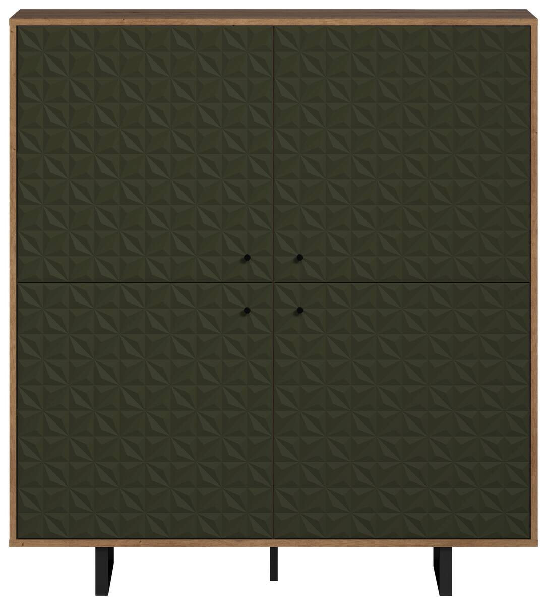 Highboard Sentra Eiche Artisan Nachbildung grün dunkel B/H/T: ca. 124x136x40 cm