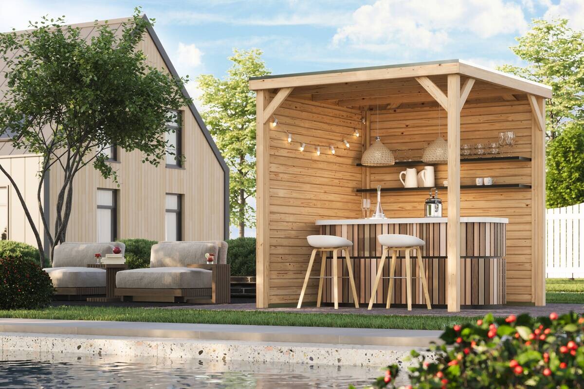 Karibu Pavillon Arizona natur Fichte B/H/T: ca. 231x243x231 cm