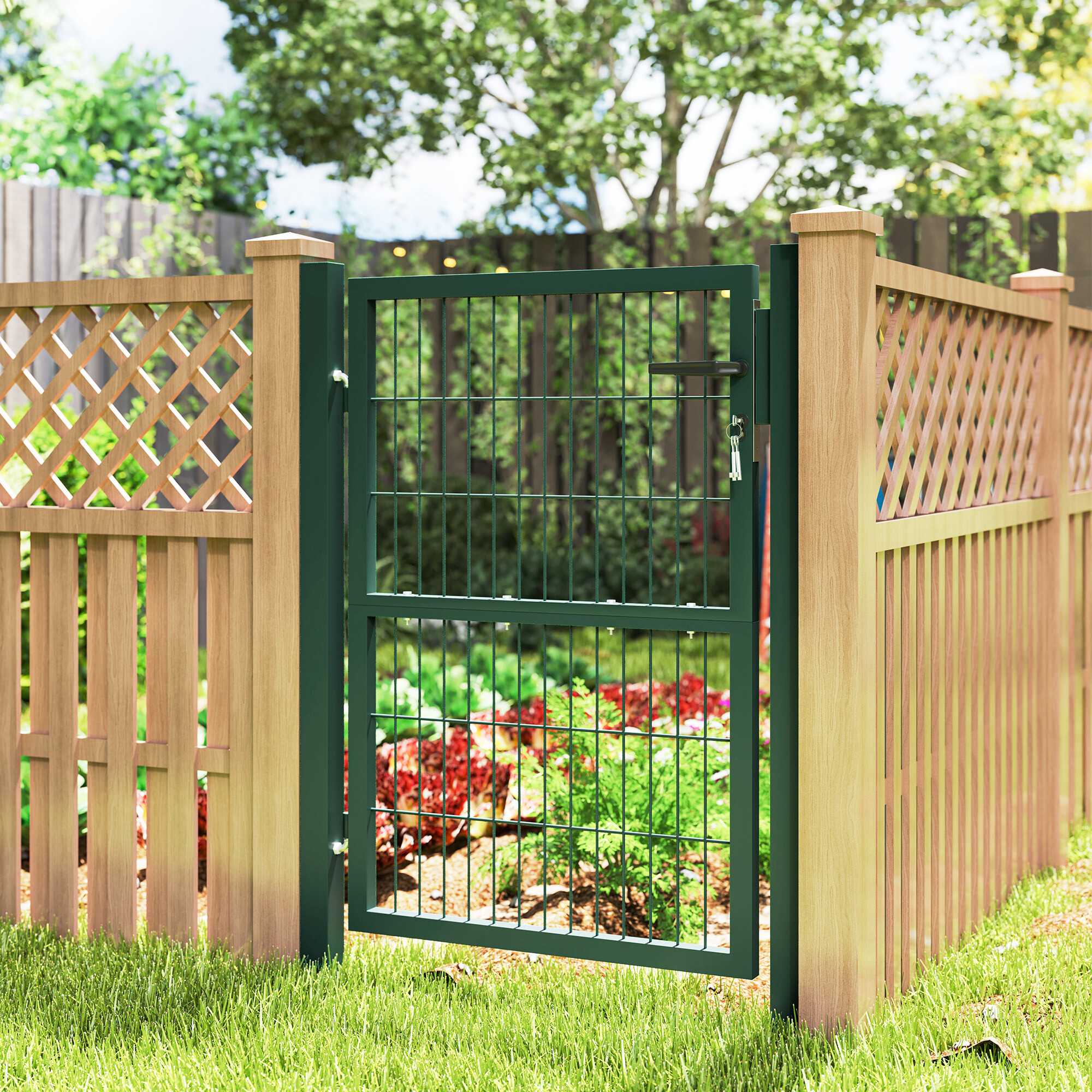 Outsunny Gartentor grün Kunststoff B/H/L: ca. 6x170x97 cm