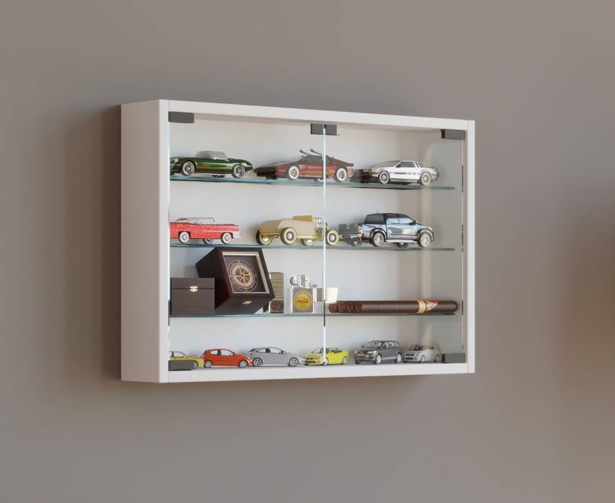 Vitrine Mandosa M weiß Holzwerkstoff Glas B/H/T: ca. 60x40x10 cm