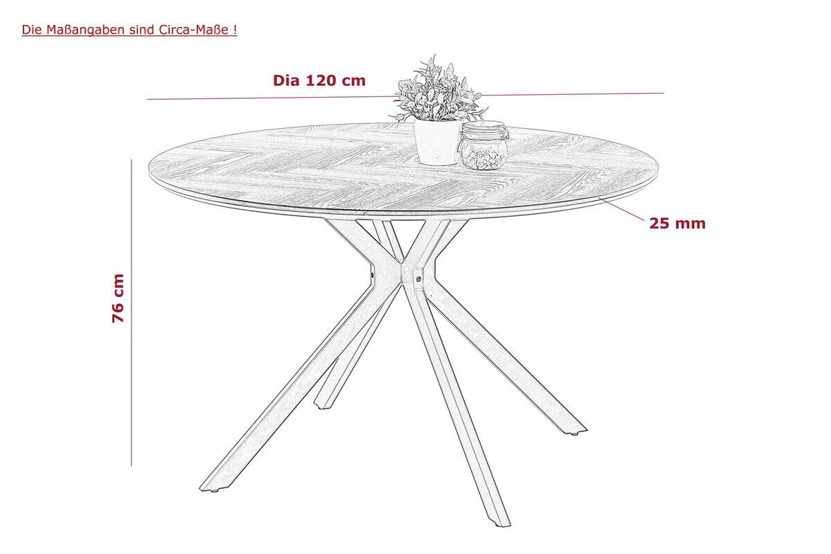 Esstisch Petra hellgrau schwarz B/H: ca. 120x76 cm