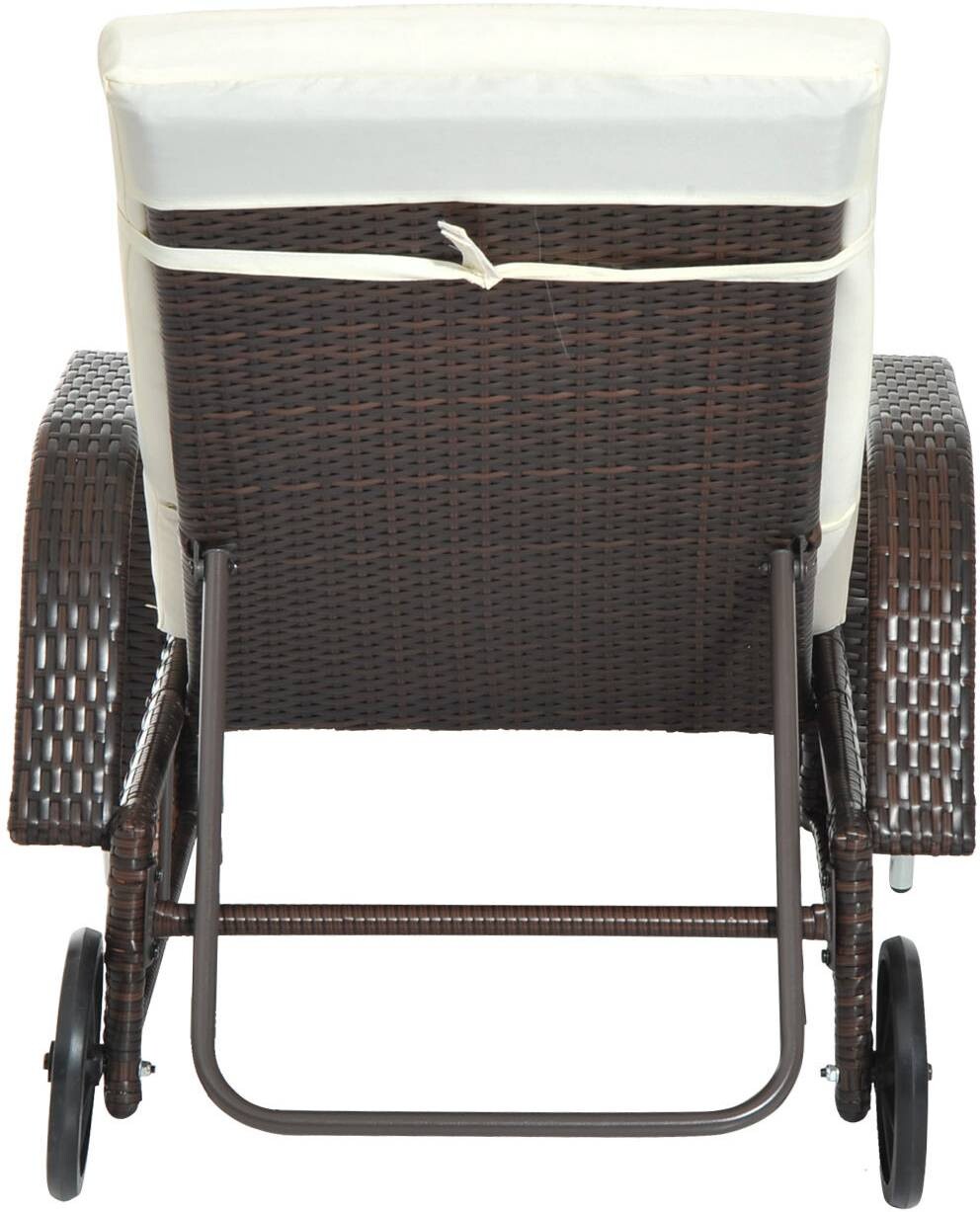 Outsunny Sonnenliege braun Metall B/H/L: ca. 73x103x200 cm
