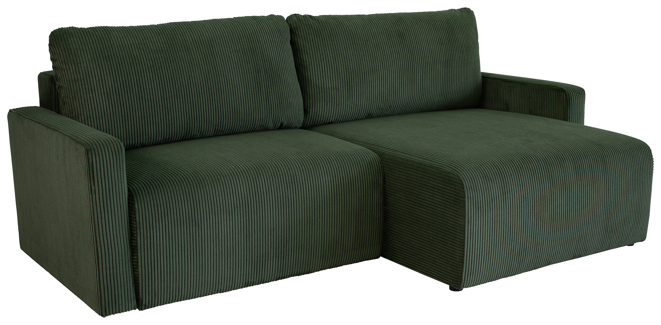 Ecksofa mit Bettfunktion und Bettkasten grün Microfaser B/H/T: ca. 227x92x146 cm