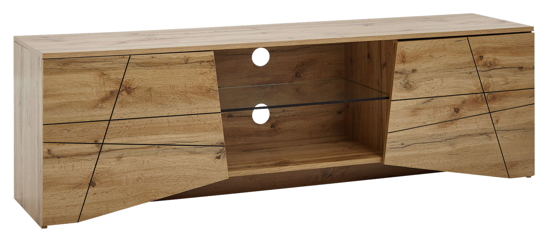 Lowboard Eiche Nachbildung glasklar B/H/T: ca. 160x50x40 cm