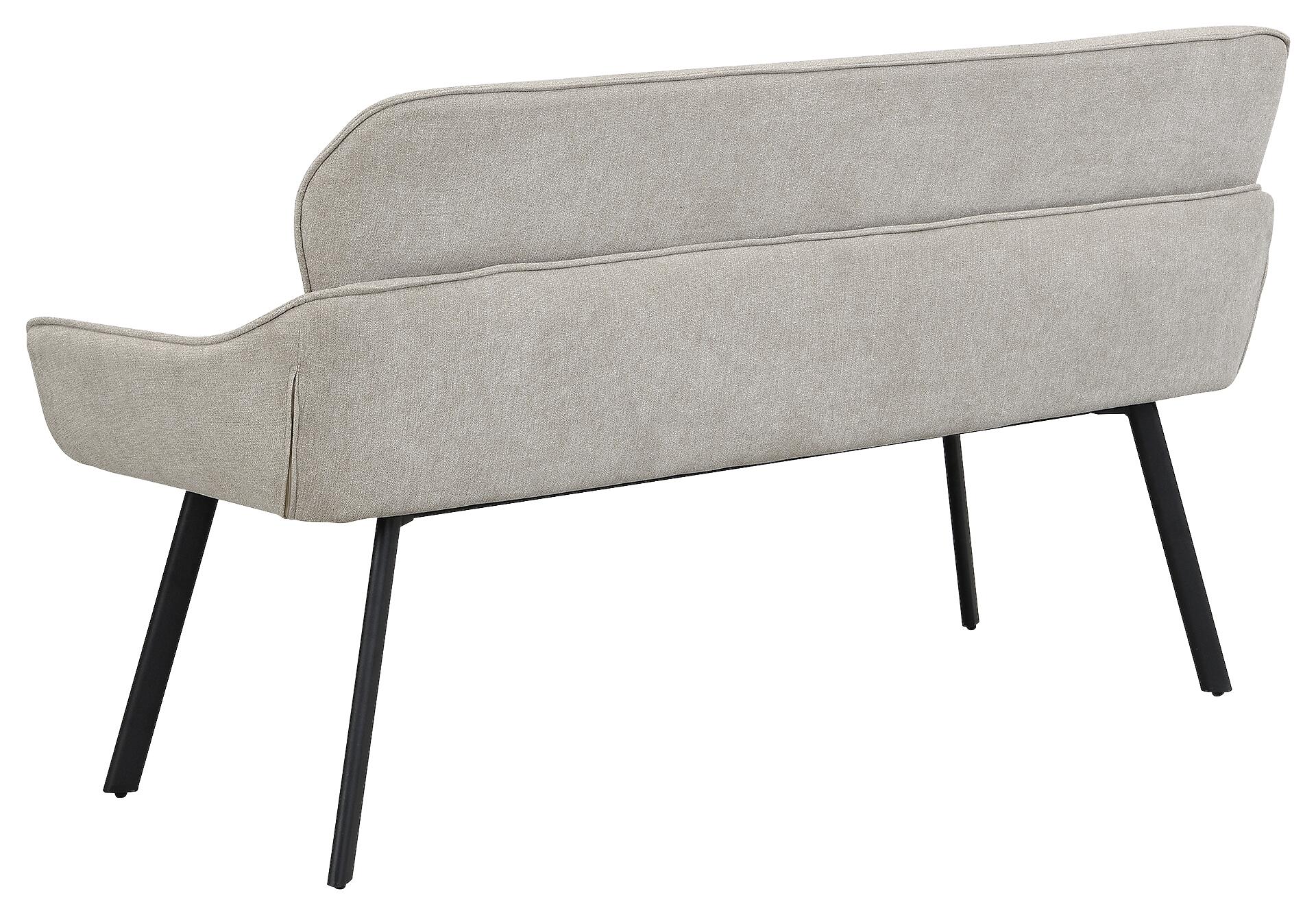 Sitzbank RICO schwarz taupe Metall Stoff B/H/T: ca. 140x90x62 cm