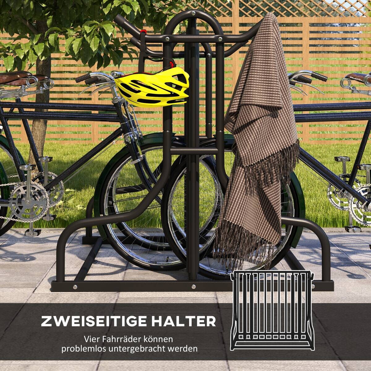 DURHAND Fahrrad-Zubehör schwarz schwarz B/H/L: ca. 80x90x80 cm