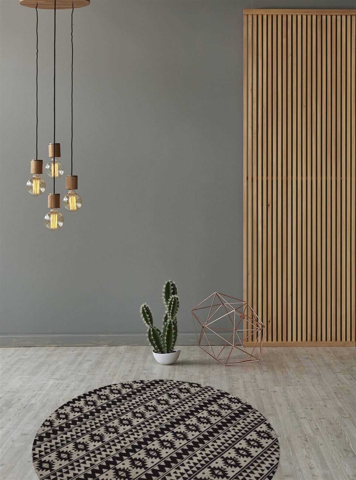 Kayoom Flachgewebeteppich Sunny 210 schwarz B/L: ca. 120x120 cm