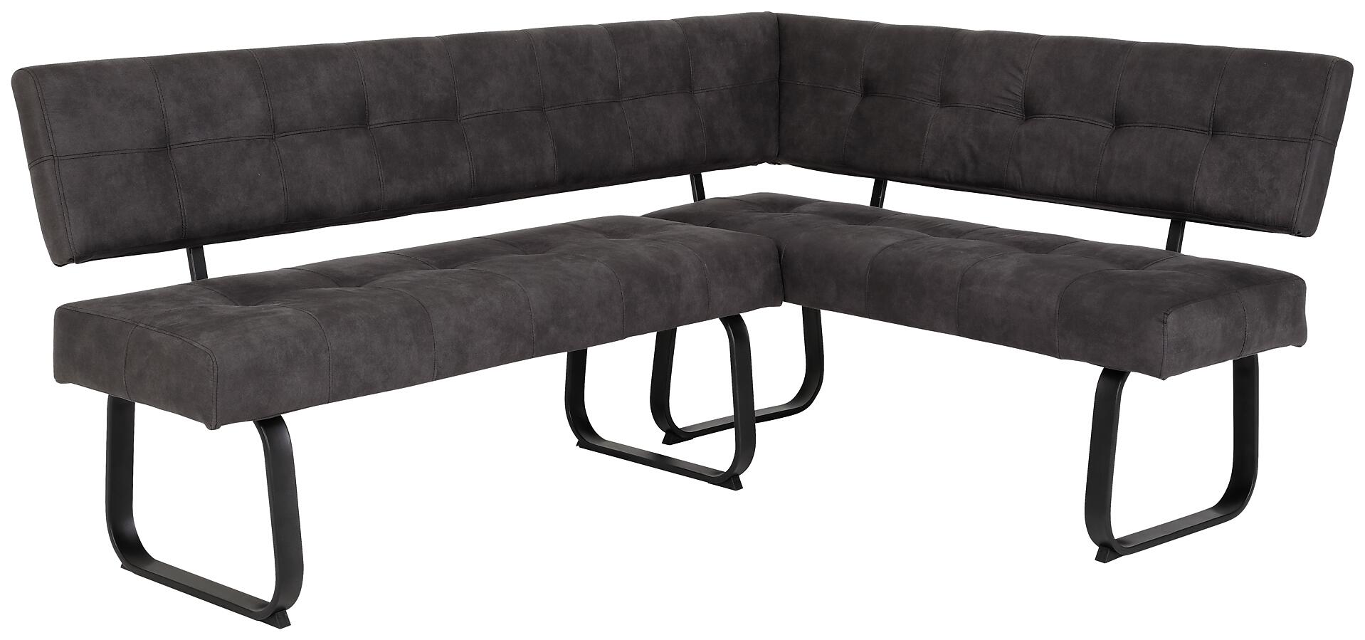 Eckbank LUISE LEB anthrazit Vintage Optik anthrazit B/H/T: ca. 202x92x152 cm