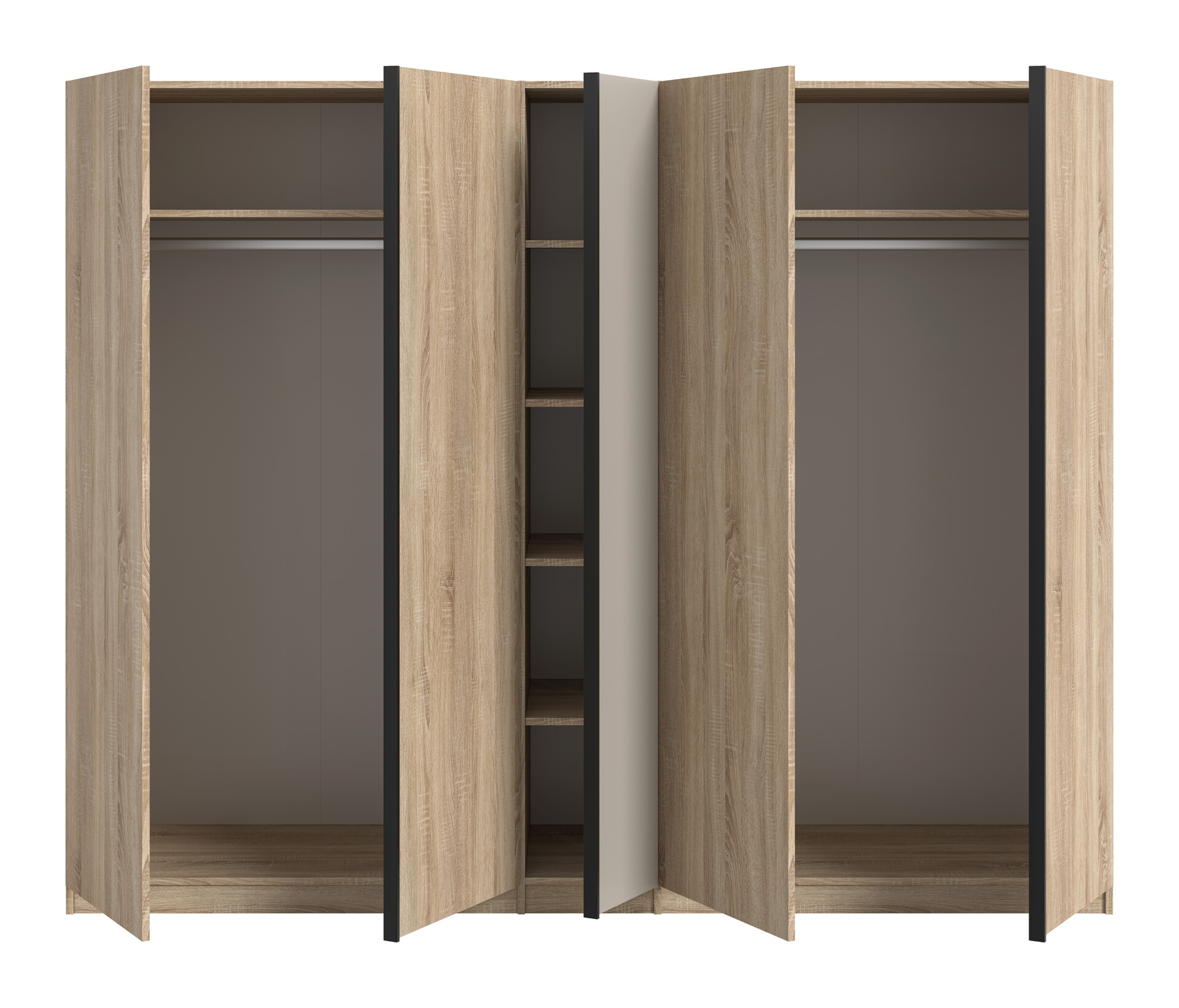 Kleiderschrank OAKLAND Eiche Sonoma Nachbildung Cashmere B/H/T: ca. 230x183x53 cm