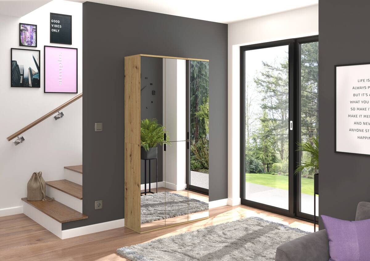 Garderobe PROJEKT Eiche Artisan Nachbildung Spiegel B/H/T: ca. 91x193x34 cm Garderobe PROJEKT Eiche Artisan Nachbildung Spiegel B/H/T: ca. 91x193x34 cm