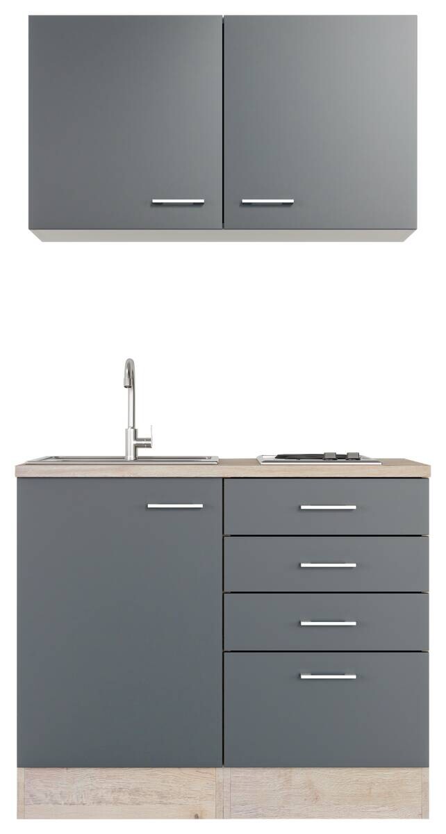 Flex-Well Küchenblock Morena Basalt matt B/H/T: ca. 100x200x60 cm