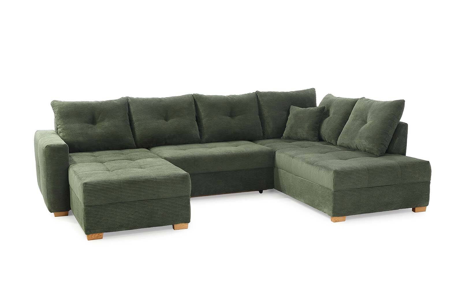 Wohnlandschaft grün Microfaser B/H/T: ca. 313x92x200 cm