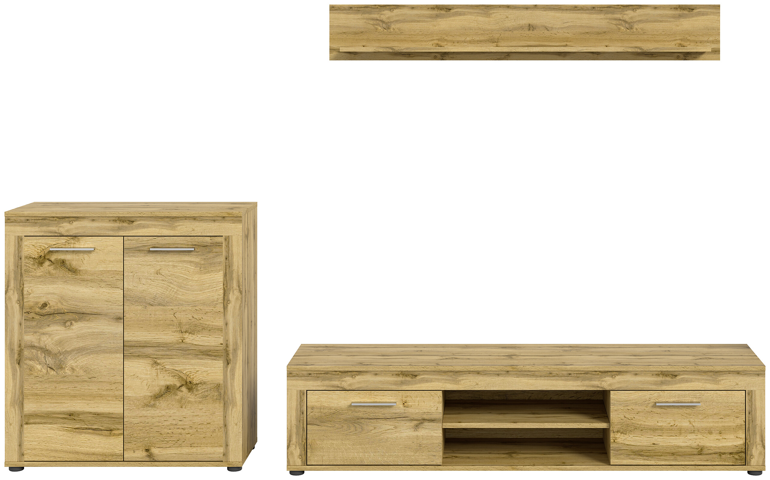 Wohnwand Jam Eiche Wotan Nachbildung B/H/T: ca. 255x159x35 cm