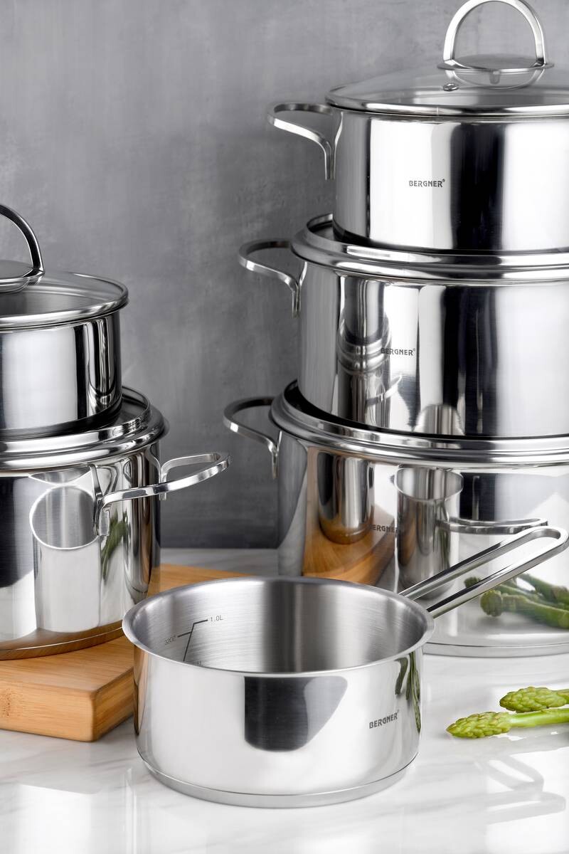 BERGNER Topfset Classic silber Edelstahl 6 tlg.