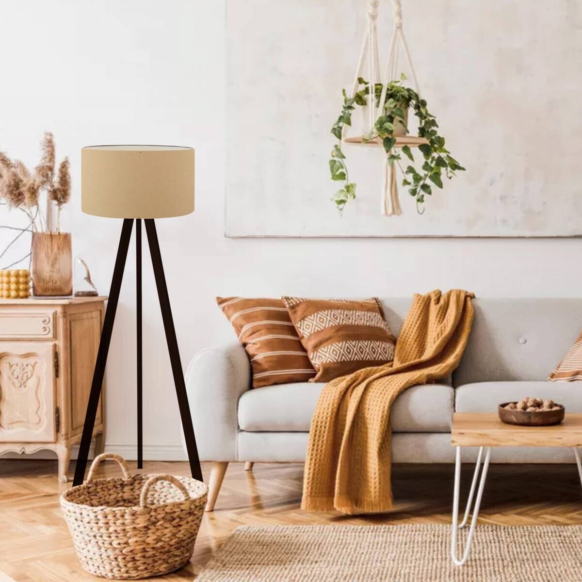 Opviq Stehleuchte MDF PVC B/H/T/L/D: ca. 38x140x38x38x38 cm E27 1 Brennstellen