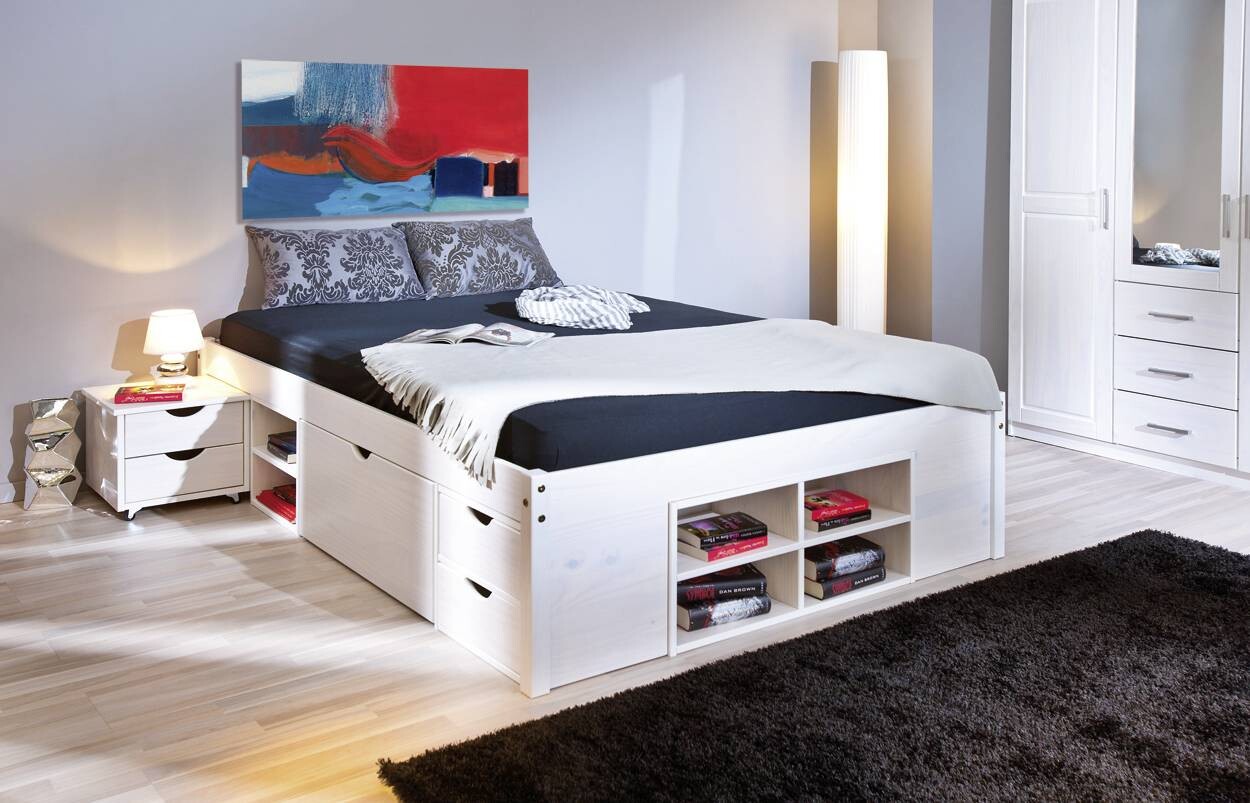 Funktionsbett Till weiß Liegefläche B/L: ca. 140x200 cm