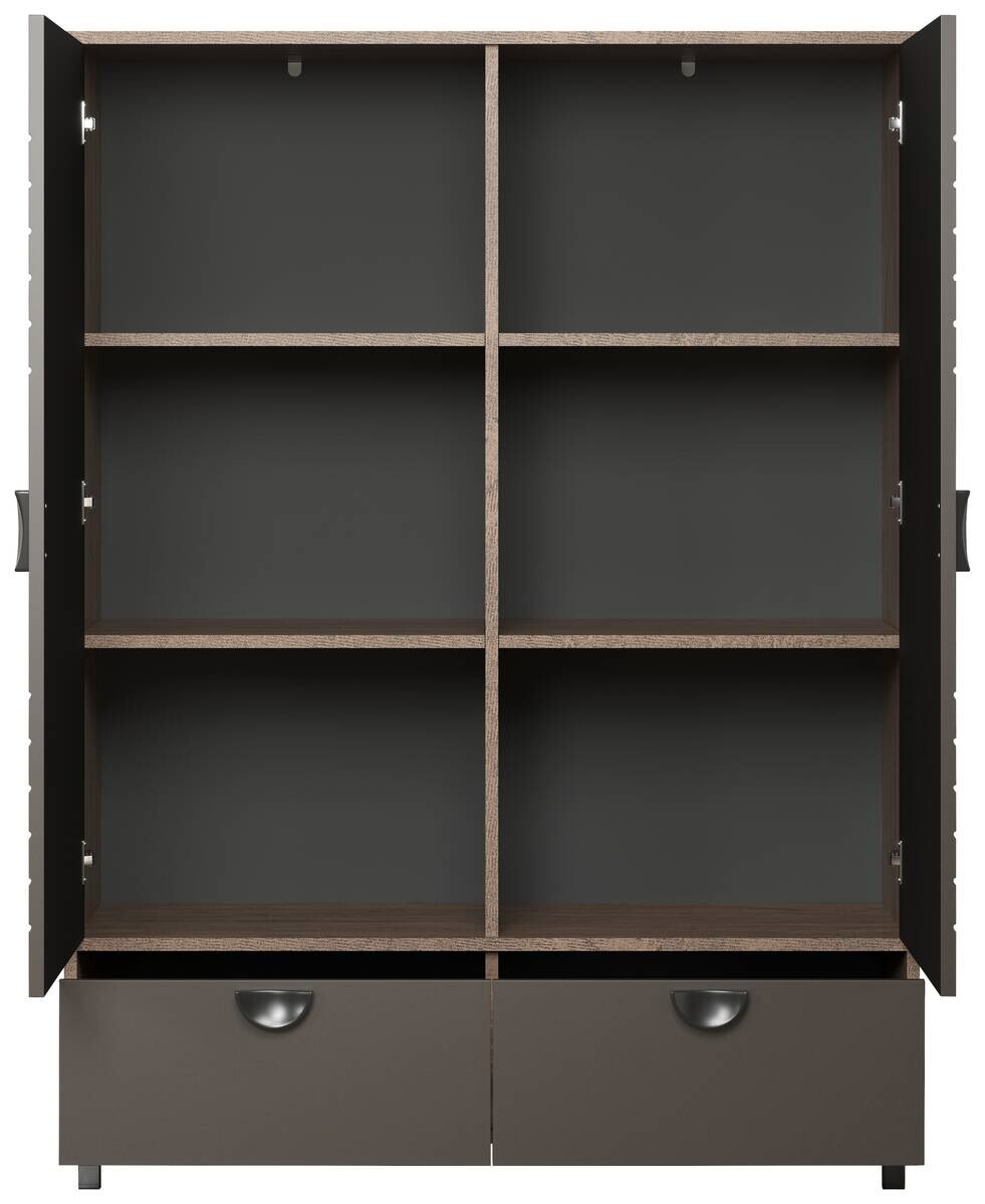 Highboard Fusion Eiche dunkel Nachbildung bronze Optik B/H/T: ca. 120x163x42 cm
