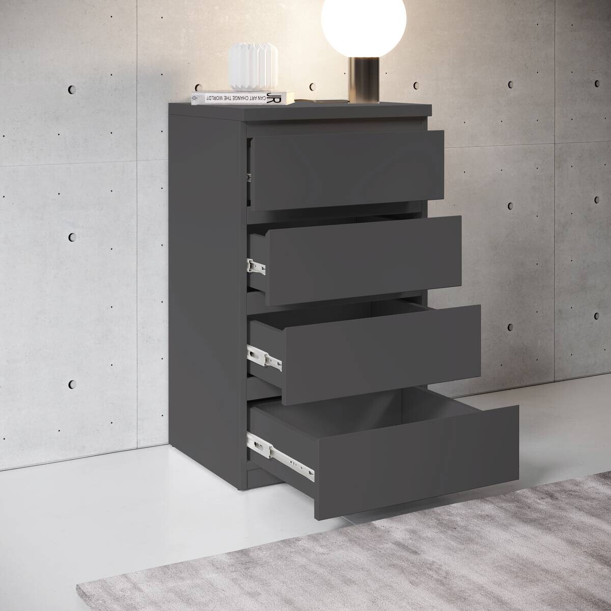 Nachtkonsole Olli Graphit B/H/T: ca. 45x79x38 cm