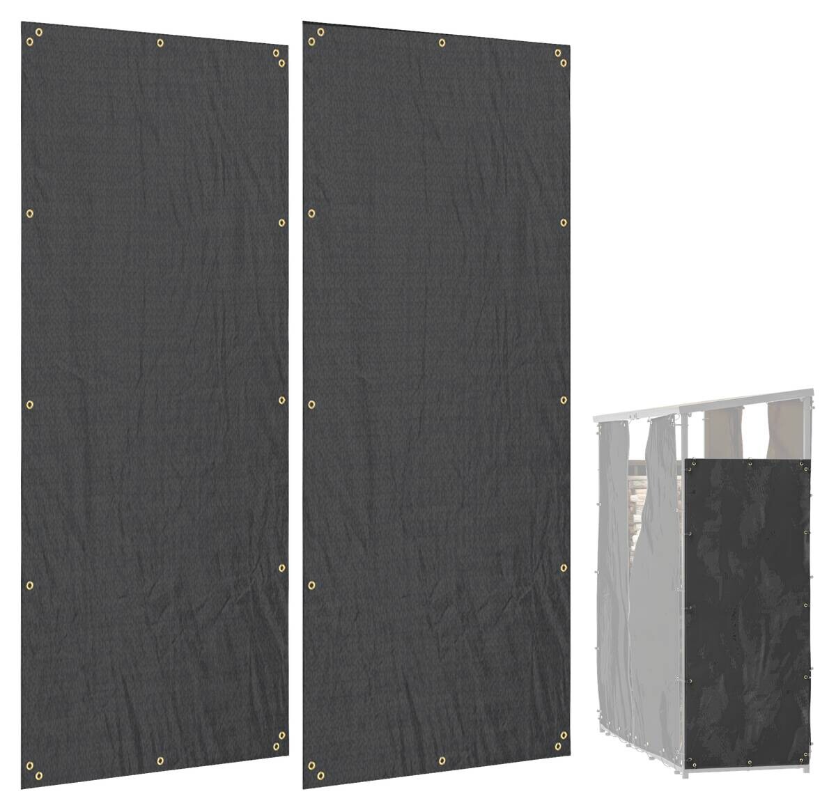 Outsunny Kaminholzregal Abdeckung schwarz Polyester B/H/L: ca. 62x0,1x148 cm