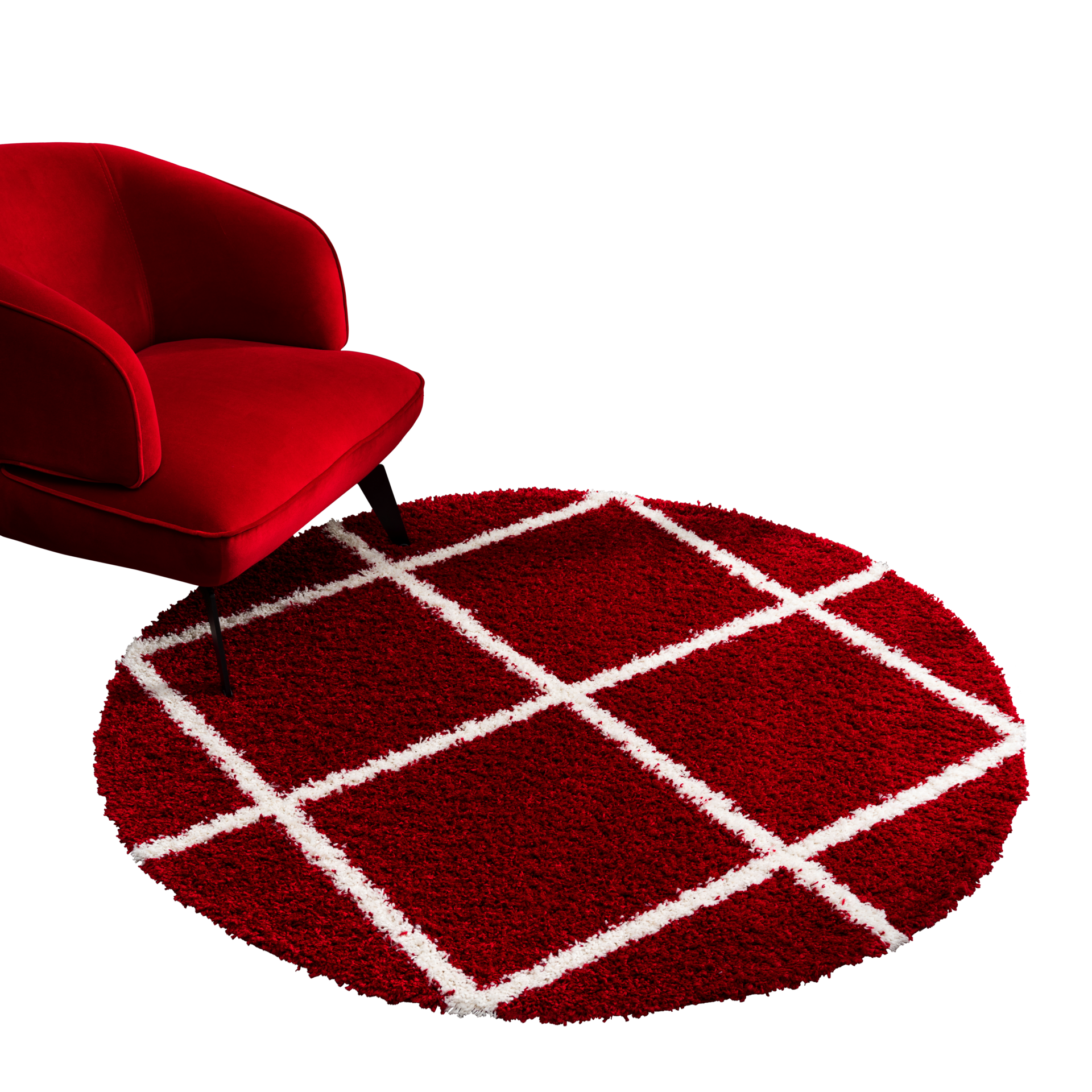 Sanat Hochflorteppich MADRID rot B/L: ca. 150x150 cm