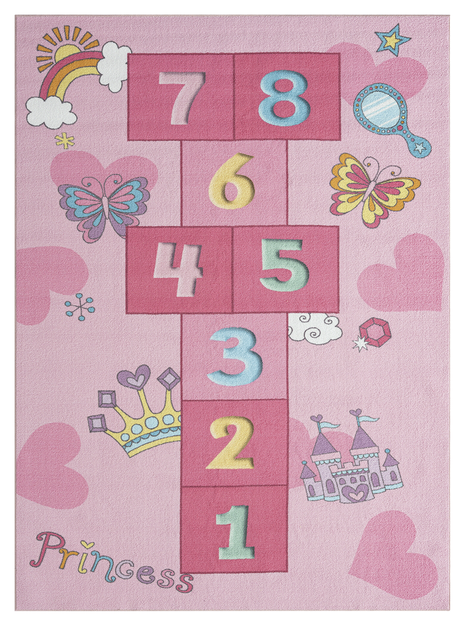 Merinos Teppich Happy Kids pink B/L: ca. 120x160 cm