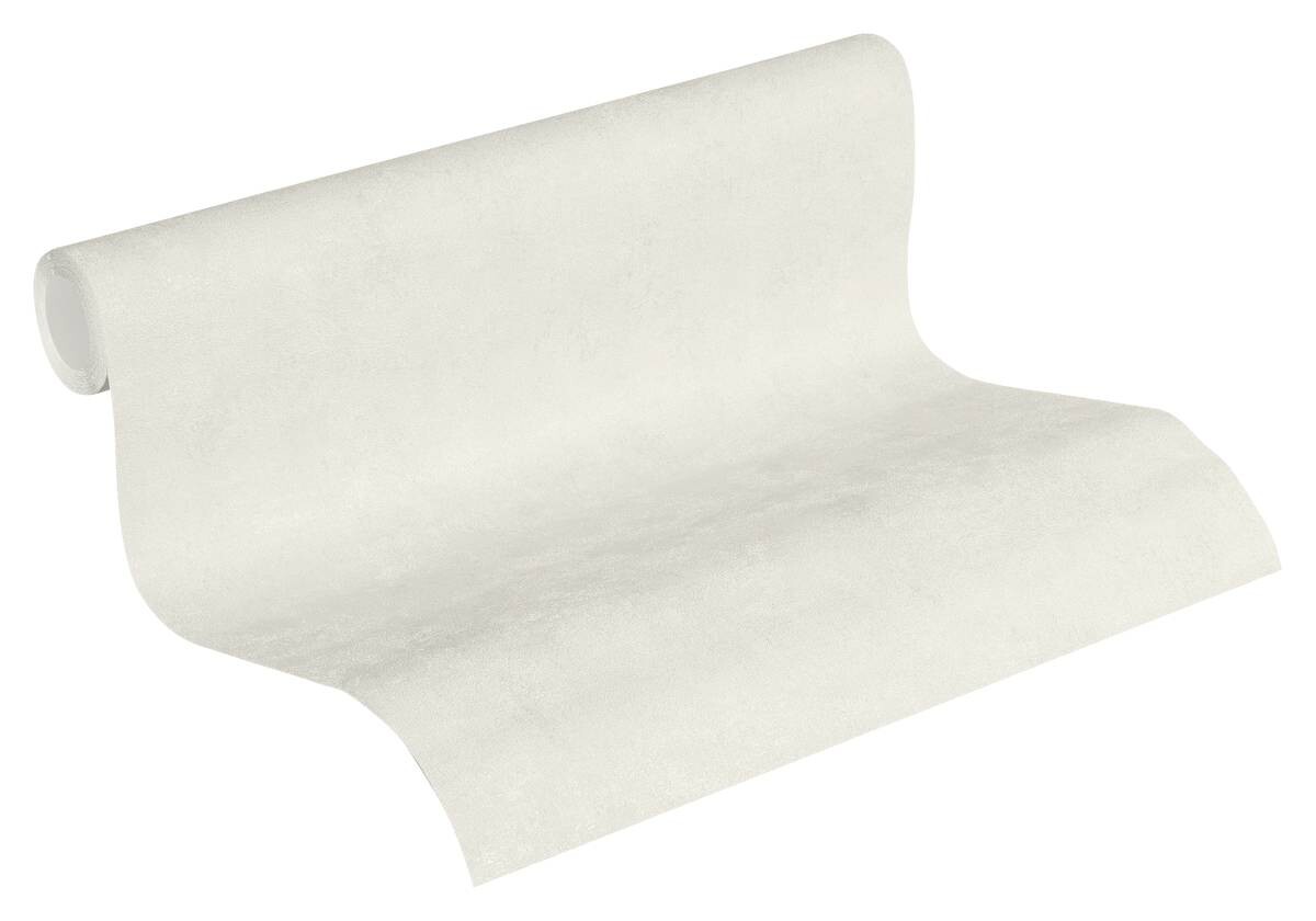 Vliestapete Uni creme weiß B/L: ca. 53x1005 cm