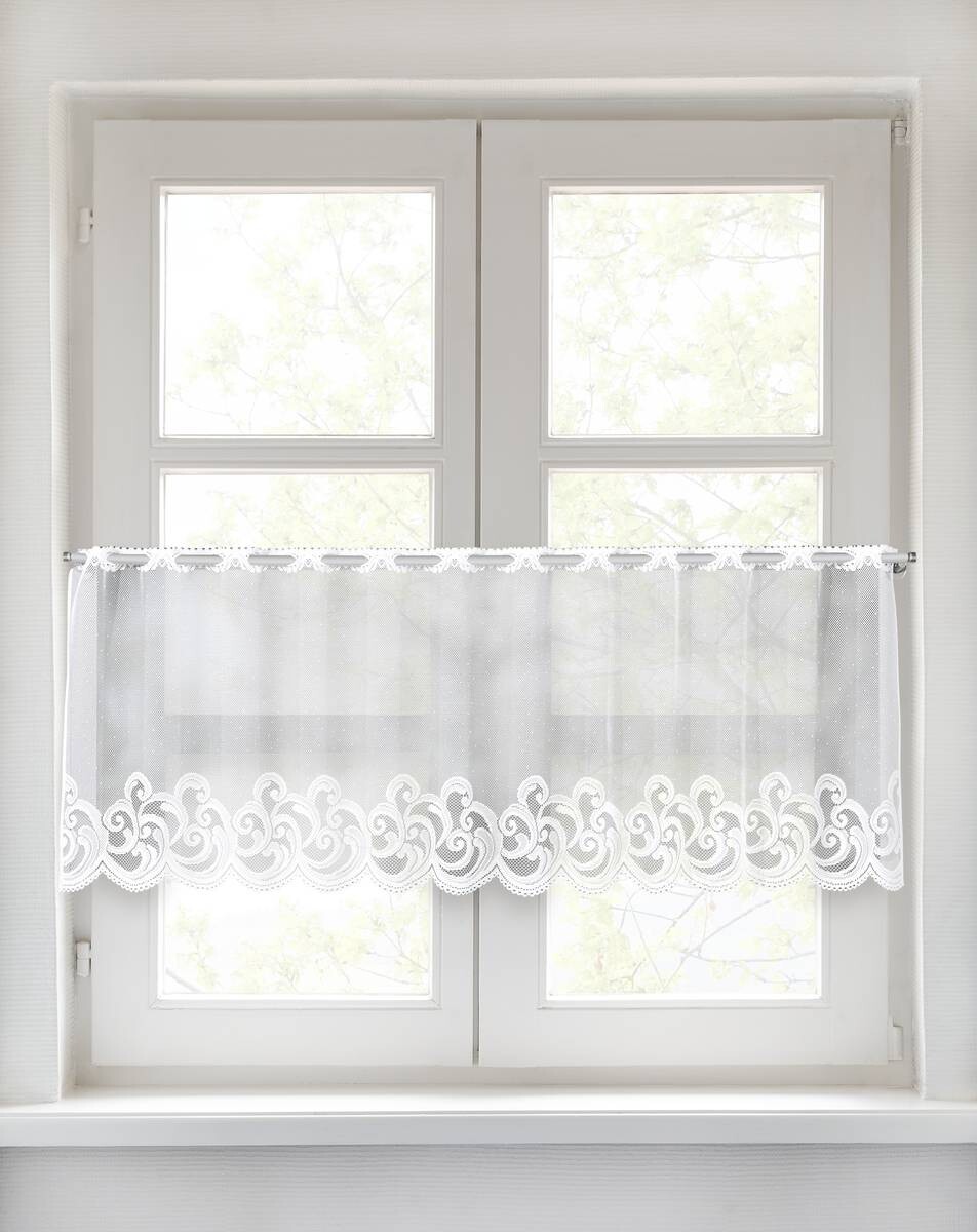 POCOline Scheibengardine Belize weiß B/L: ca. 140x45 cm