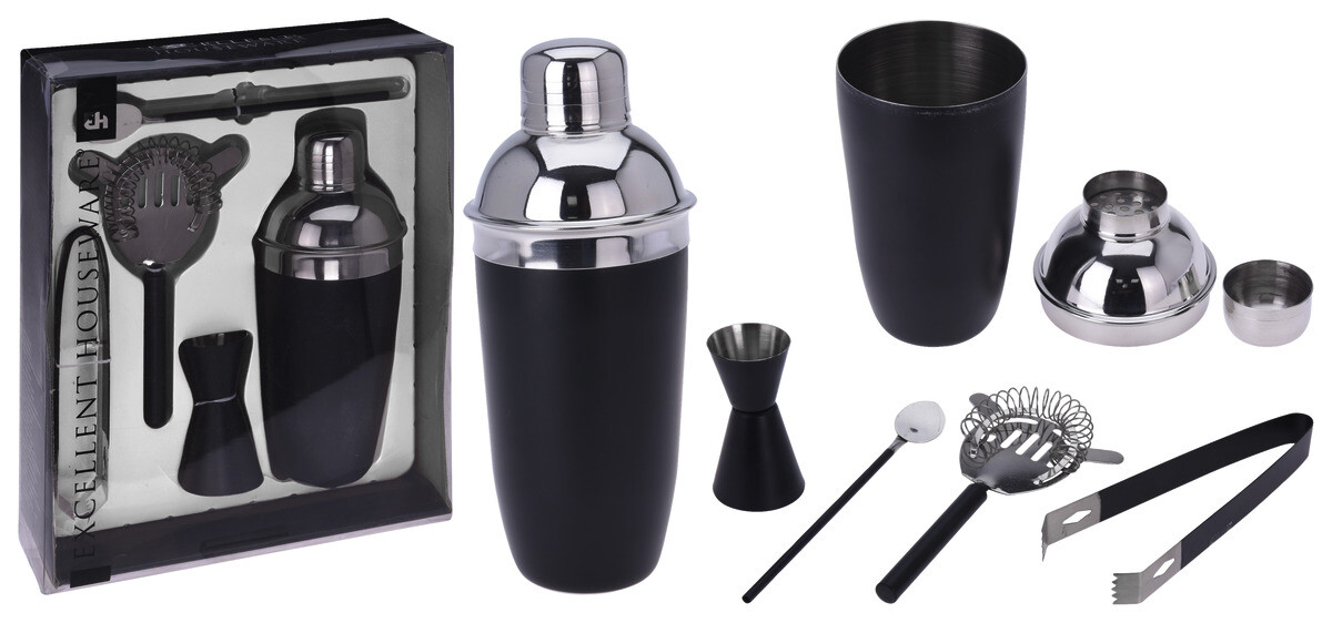Cocktailset schwarz Edelstahl