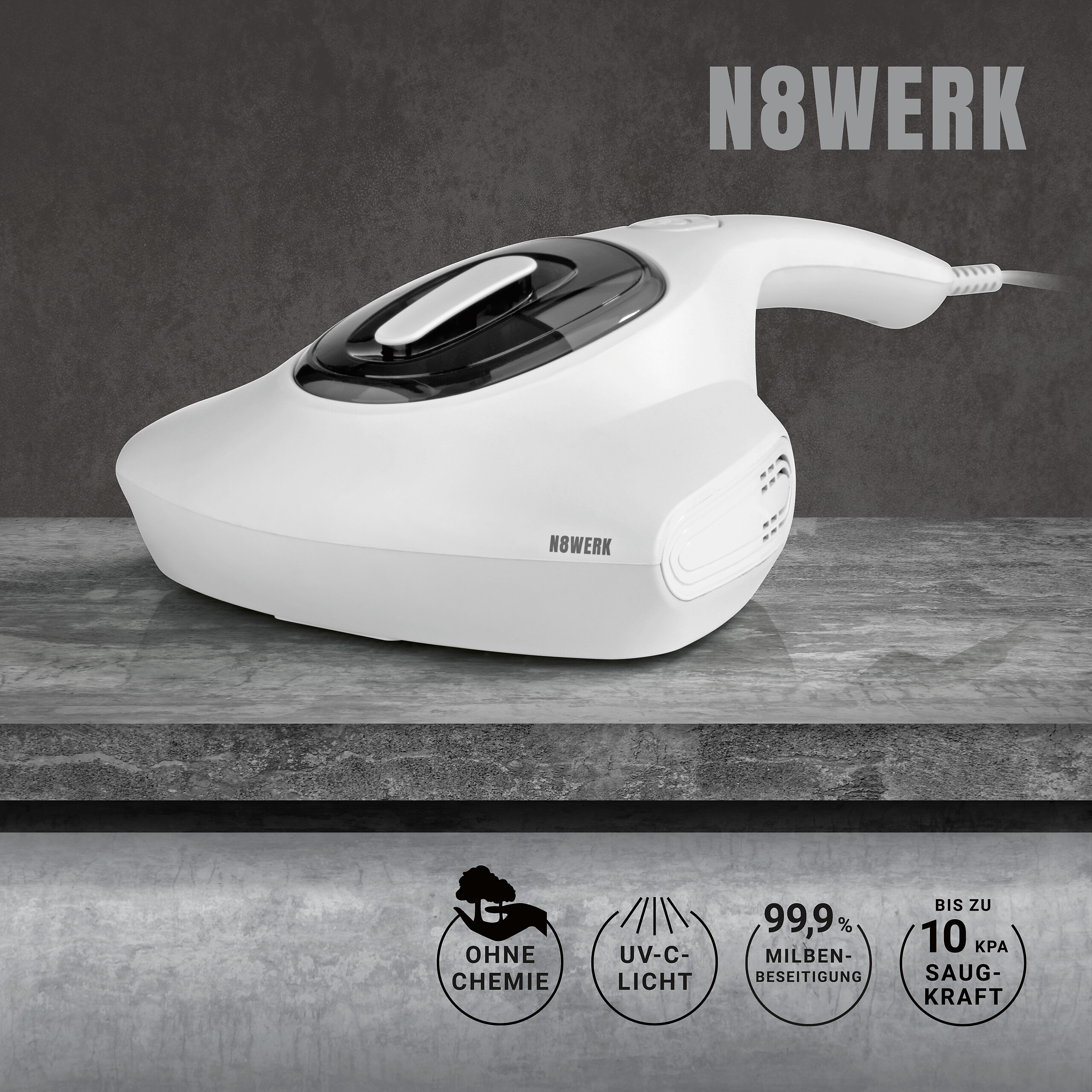 N8WERK Handstaubsauger weiß Kunststoff B/H/L: ca. 23x11x31 cm