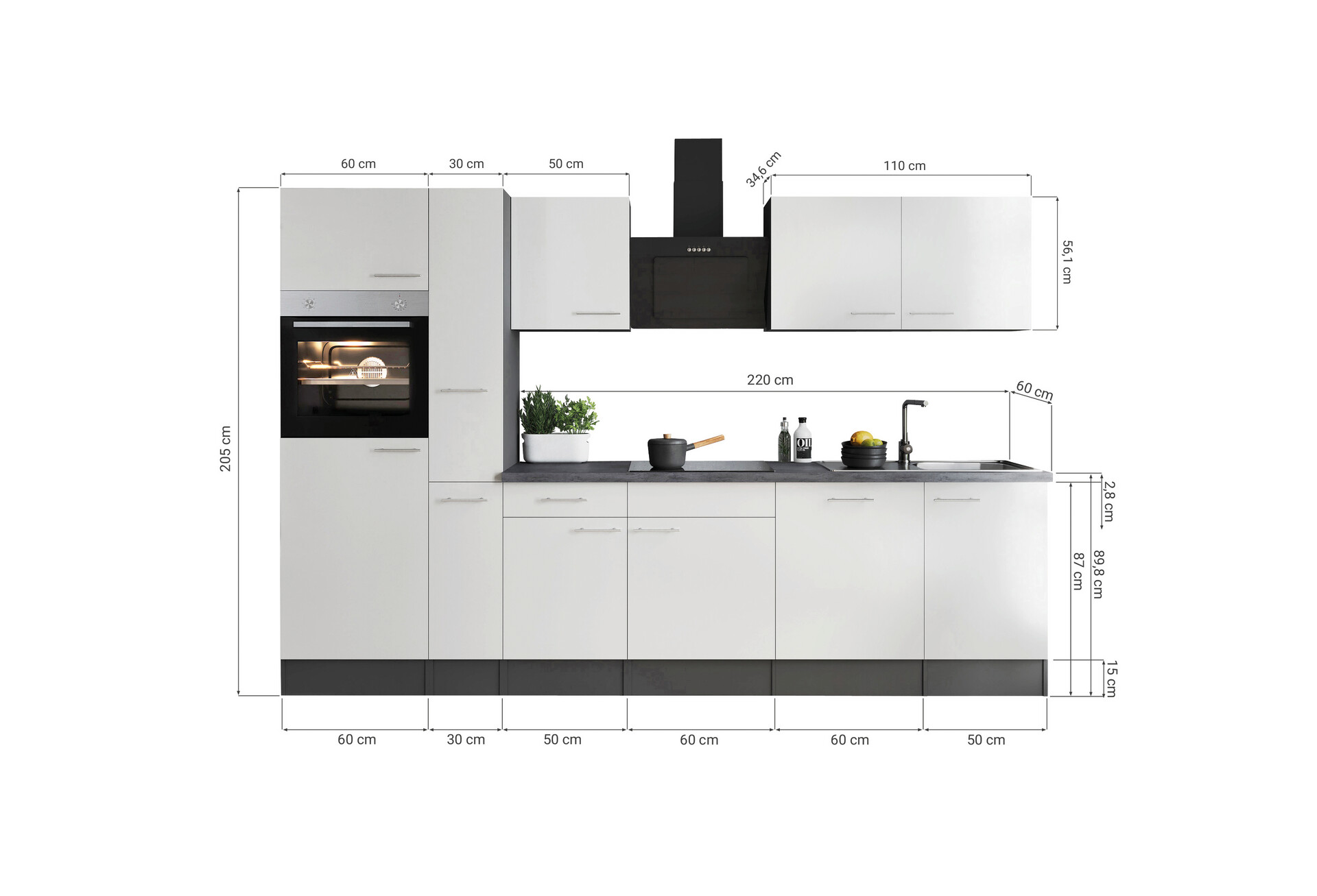 Küchenblock Oliver B/H/T: ca. 310x205x60 cm