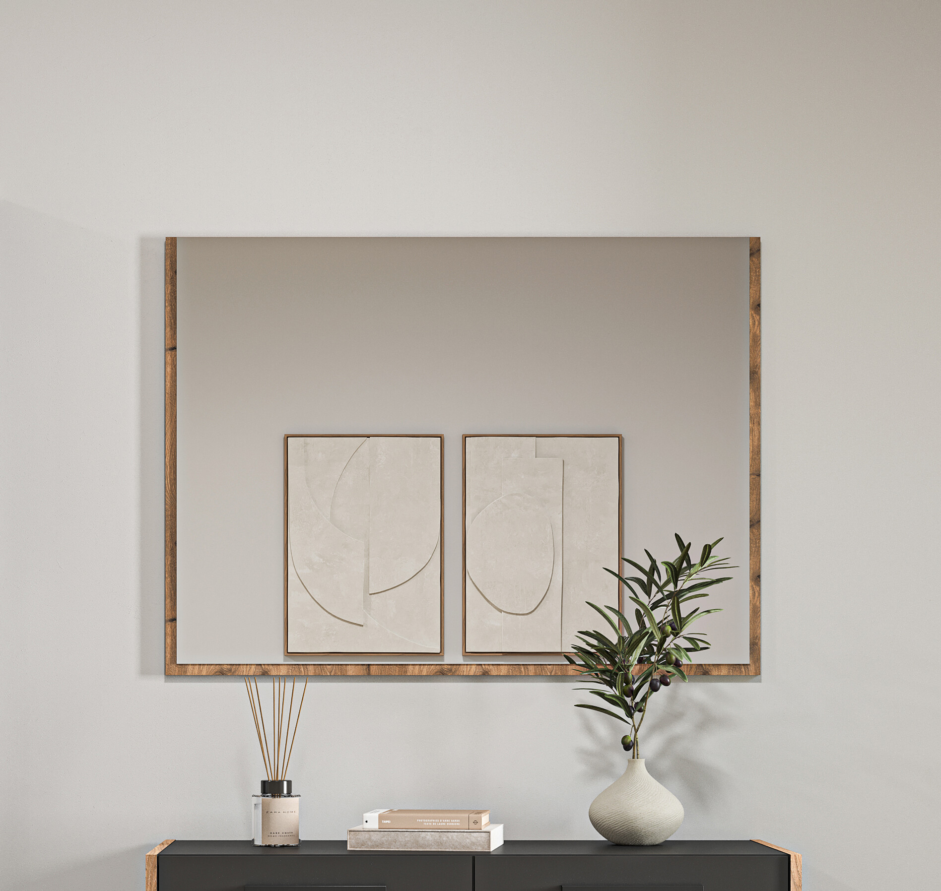 xonox.home Garderobenspiegel Bueno Basalt Nox Oak Nachbildung B/H: ca. 95x70 cm