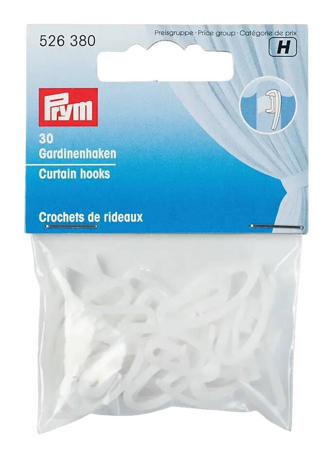 Prym Gardinenhaken weiß 30 Packstücke