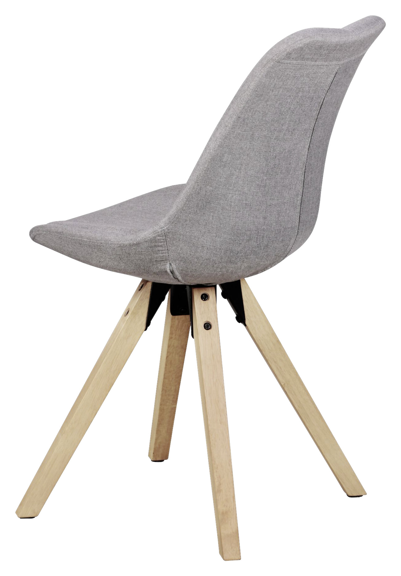 Stuhl 2er-Set hellgrau natur Stoff Echtholz B/H/T: ca. 49x87x52 cm