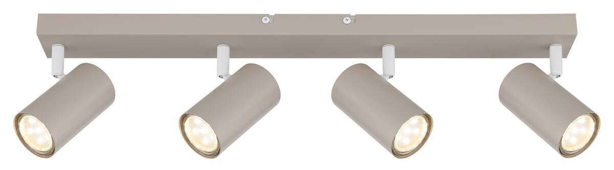 GLOBO Spot sand weiß Metall B/H/L: ca. 56x6x12 cm GU10 4 Brennstellen