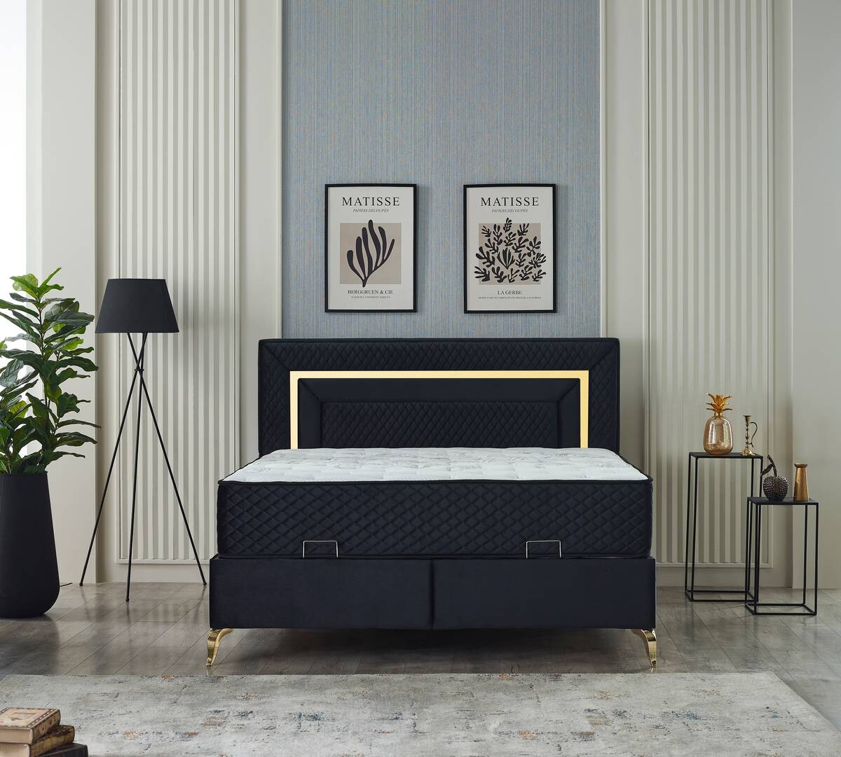 Polsterbett Pandroa 'S' schwarz Liegefläche B/L: ca. 180x200 cm