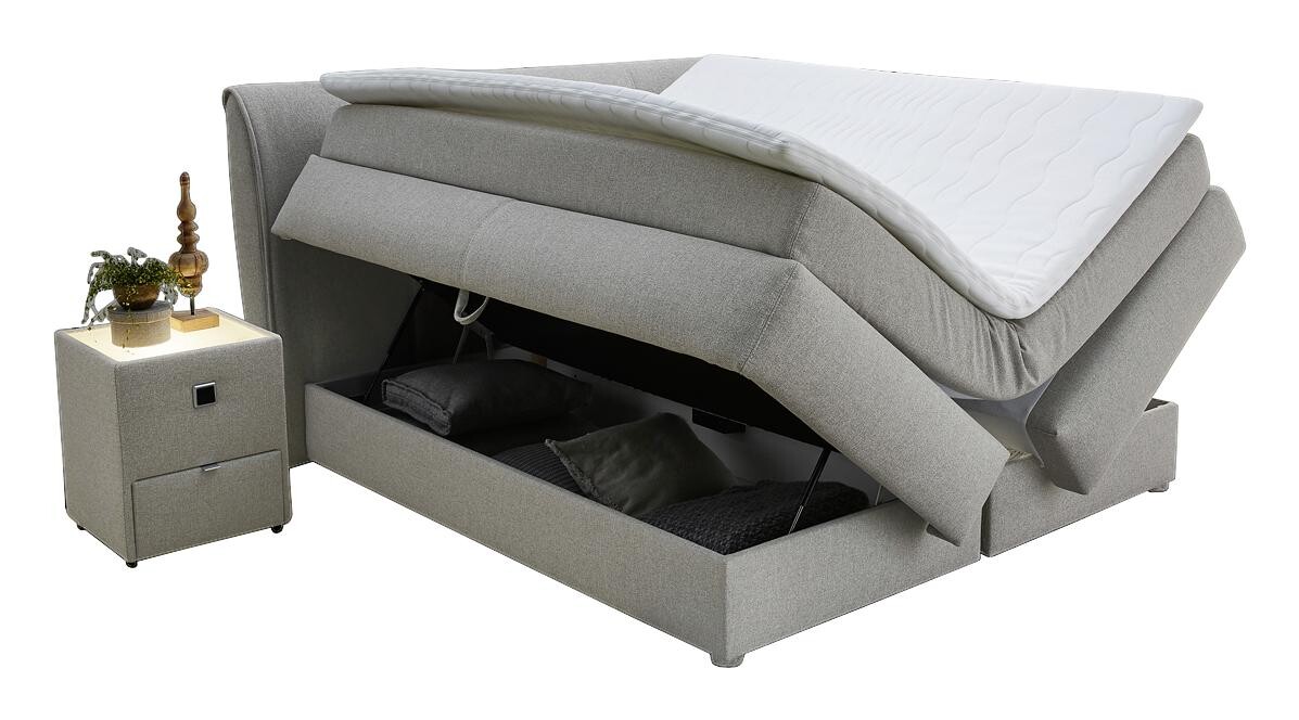 Boxspringbett beige Liegefläche B/L: ca. 180x200 cm