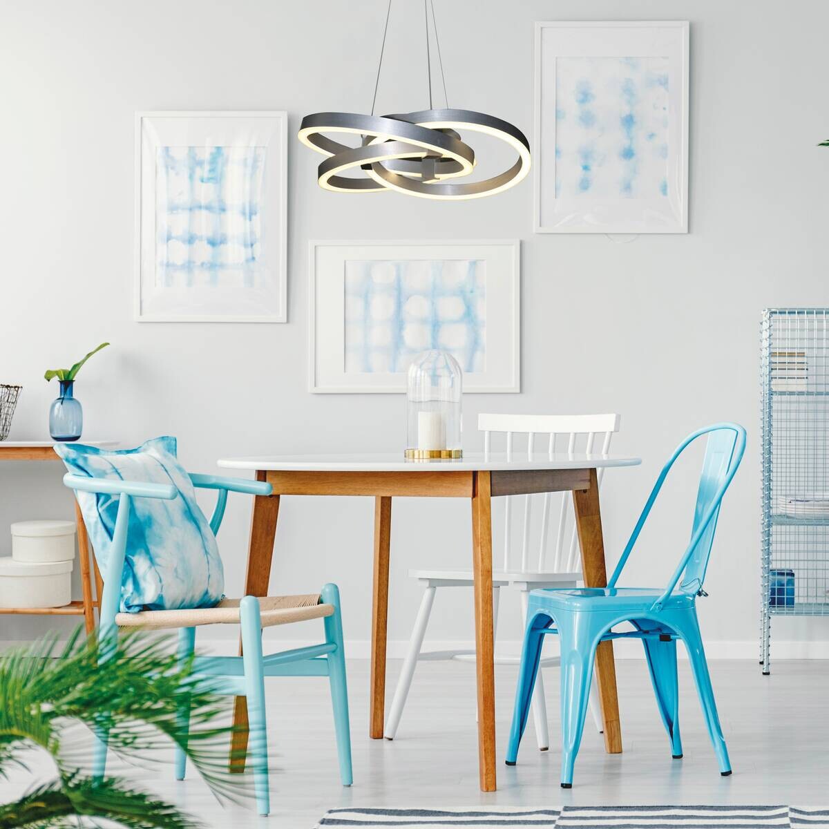 Näve Leuchten Pendelleuchte 6107960 Alu Kunststoff Metall B/H/T: ca. 58x120x58 cm null 3 Brennstellen