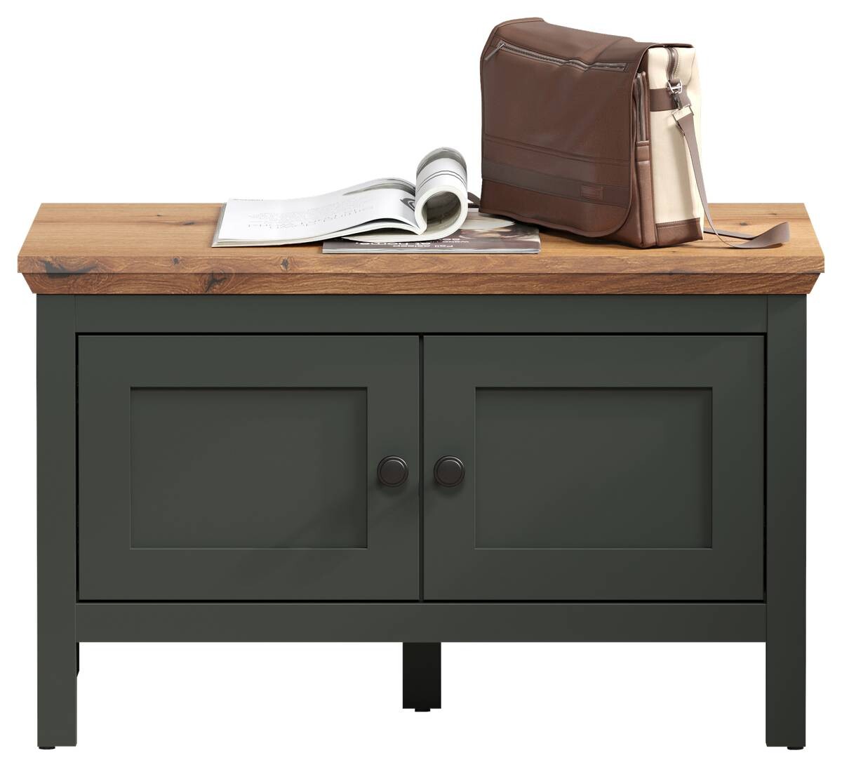 Sitzbank Stanton tannengrün Eiche Evoke Coast Nachbildung B/H/T: ca. 77x48x39 cm