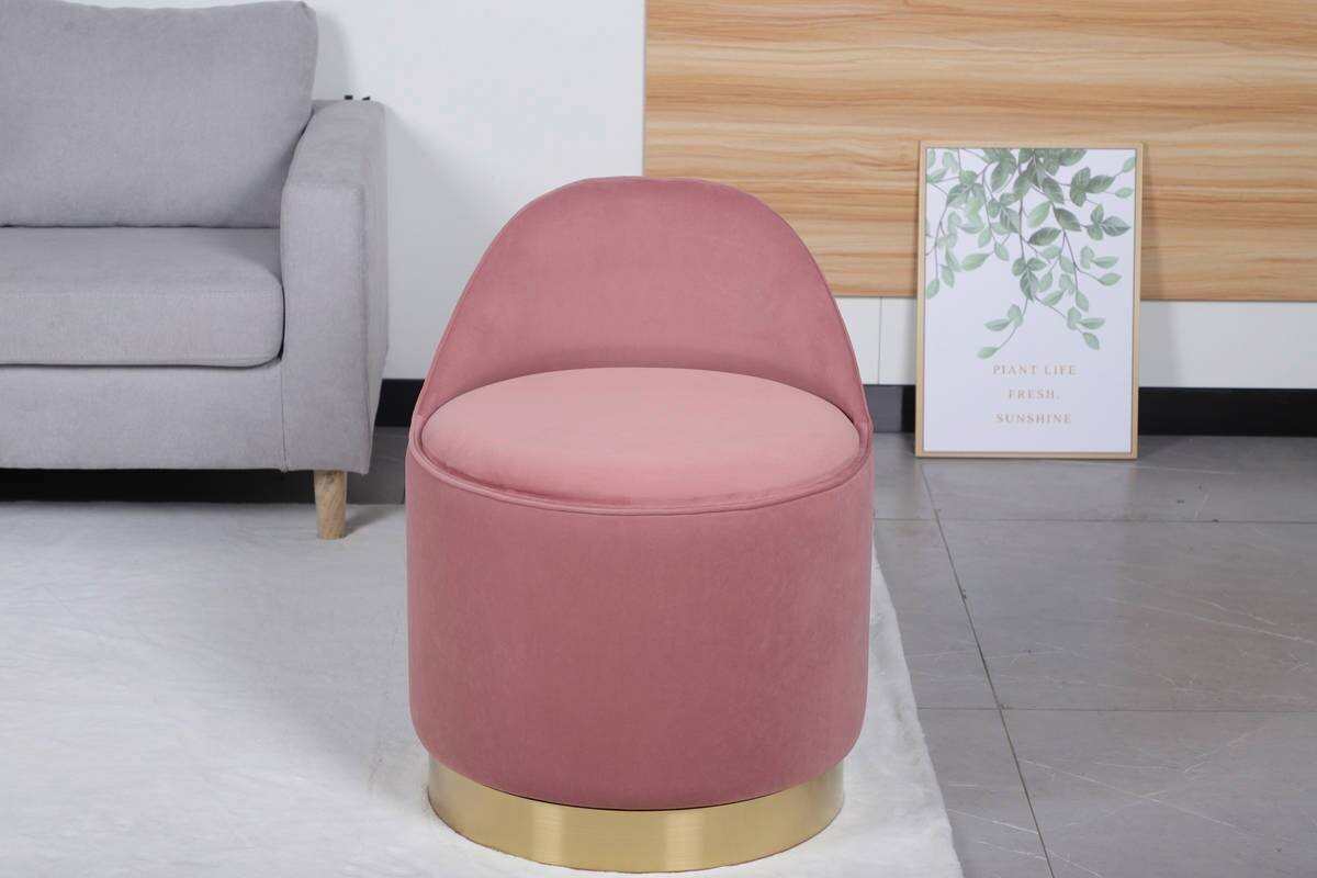 Hocker Viktor 100 altrosa Samt H/D: ca. 68x52 cm