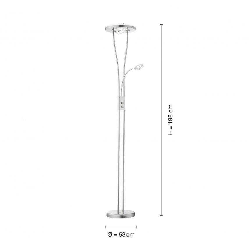 Just Light Deckenfluter 11778-55 silberweiß Metall Kunststoff H/D: ca. 188x29 cm 2 Brennstellen