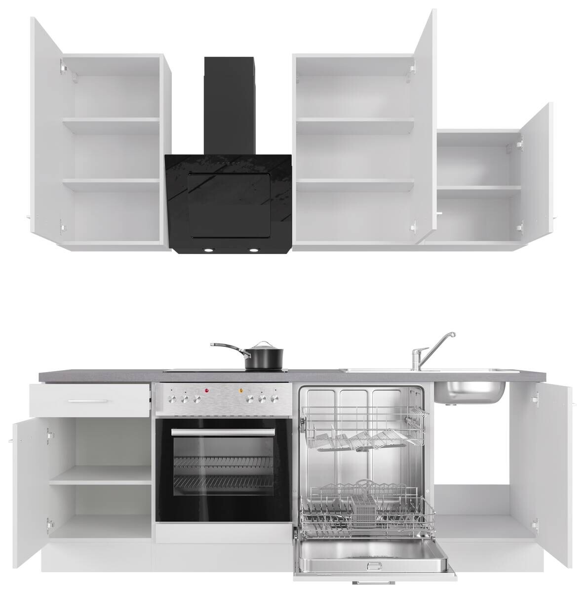 Küchenblock Vita weiß matt B/H/T: ca. 220x234x60 cm